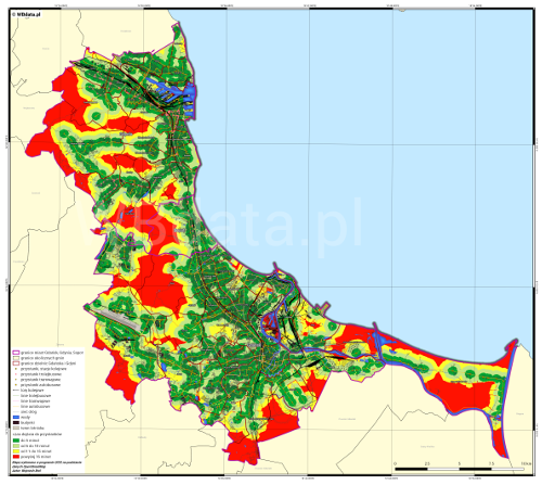 Mapa dostępności komunikacji publicznej w Trójmieście.