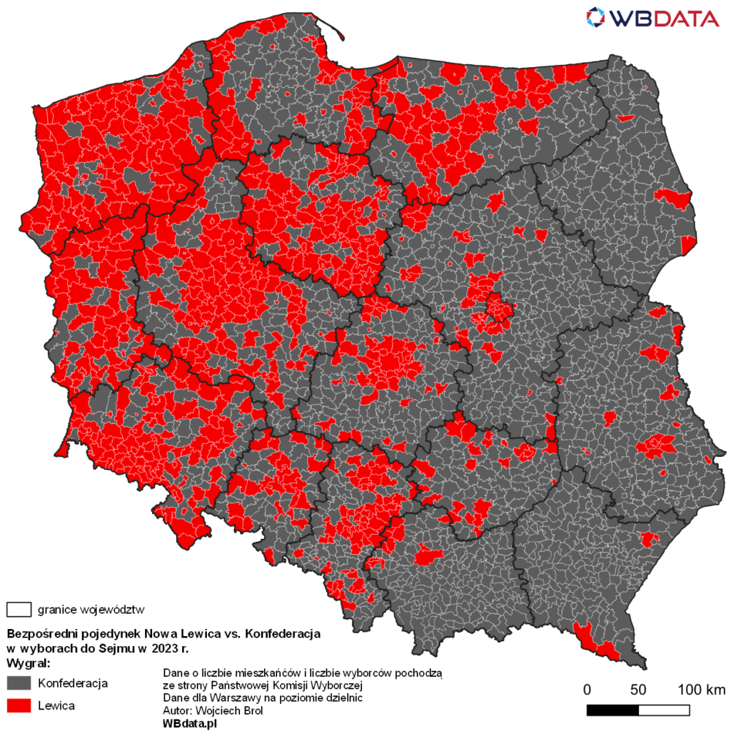 Wygrany komitet Lewica czy Konfederacja w wyborach do Sejmu 2023