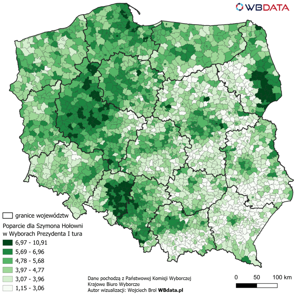 Poparcie dla Szymona Hołowni