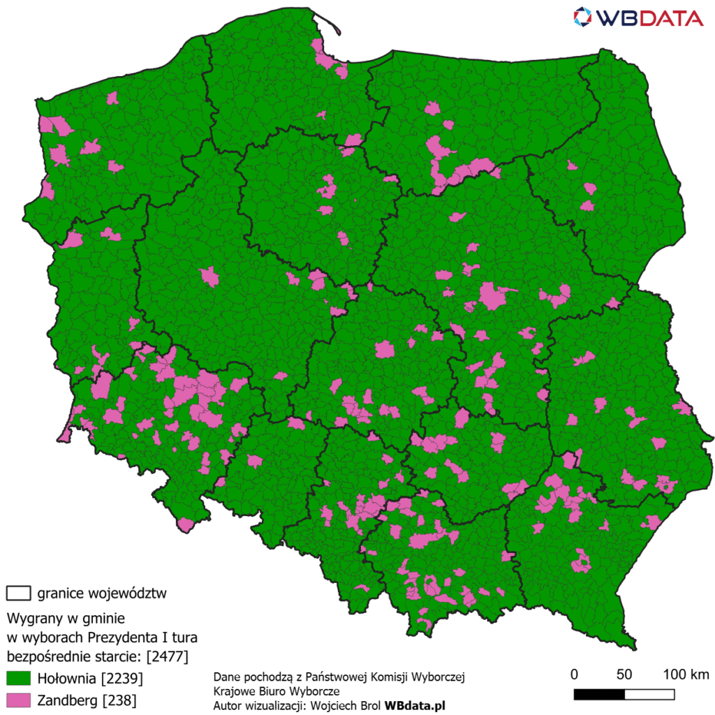 Wygrany w gminie w bezpośrednim starciu Szymon Hołownia vs. Adrian Zandberg